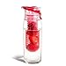 Asobu Rewolucyjna butelka na infuzor z czystego smaku 2 go na owoce czerwona 600 ml, 7,7 x 6,7 x 23 cm
