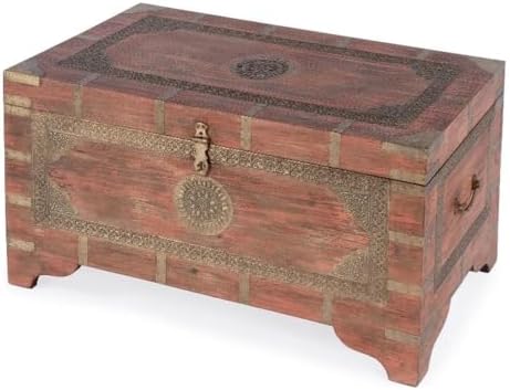 Butler Specialty Company Nador Wood Storage Trunk Coffee Table In Pink