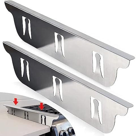 Stove Cover, Stove Guard, Stainless Steel Stove Gap Covers, Heat Resistant & Easy to Clean Stove Counter Gap Cover, Kitchen Stove Counter Gap Cover Eliminates Gap Between Counter & Appliances (2 pcs) Cover