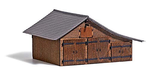 Grange en bois HO Busch 1508 bâtiment agricole maquette train miniature décor