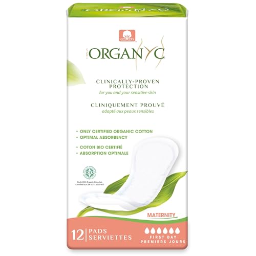 Organyc 100% zertifizierte Bio-Baumwoll-Schwangerschaftseinlagen für empfindliche Haut - ideal für...