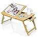 Produktbild Zipom tragbarer Tisch aus 100 % Bambus - zusammenklappbarer Schreibtisch/Nachttisch - Notebook-Ständer mit Blumendesign - für Spiele spielen im Bett - Tisch mit Schublade flat-21.5in