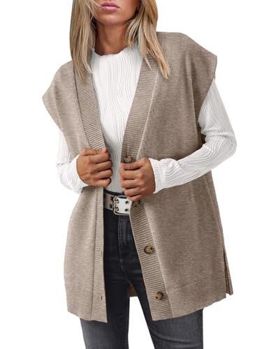 LILLUSORY Women V Neck Sweater Vest 2026 Fall Trendy Oversized