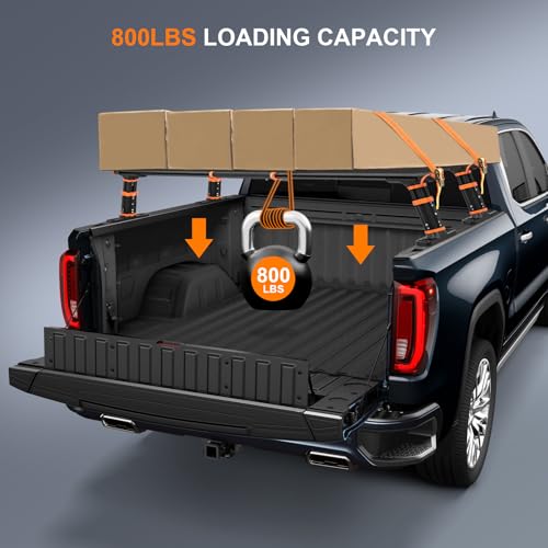 Image of Aluminum Truck Ladder Rack, Adjustable 70 inch-79 inch L x 10.8 inch-12.4 inch H