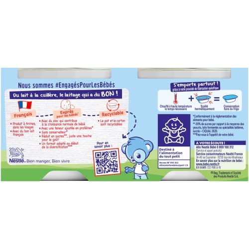 Nestlé Bébé - P'tit onctueux Croissance mini nature - dès 6 mois - 6 x 50g (Lot de 3)