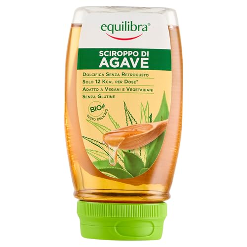 Il pacchetto può variare equilibra Integratori Alimentari, Sciroppo D\'Agave, da Usare come Dolcificante per Bevande o Ingrediente per Dolci e Dessert, Bio e Senza Glutine, Gusto Delicato, 350 g