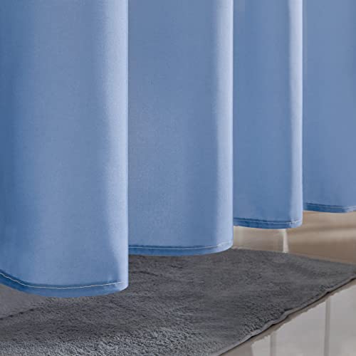 Rideau de douche polyester imperméable petit rideau de bain bleu - 5