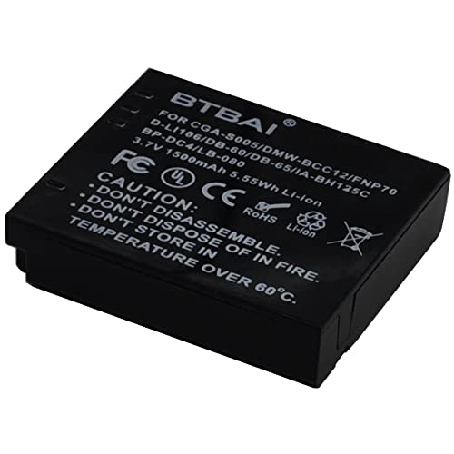 Batería para Panasonic CGA-S005 Pack x4 Ideales para Viajes Largos y Fotos con Lumix DMC-LX3