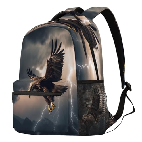 Sac à dos motif aigle grand format au style urbain décontracté