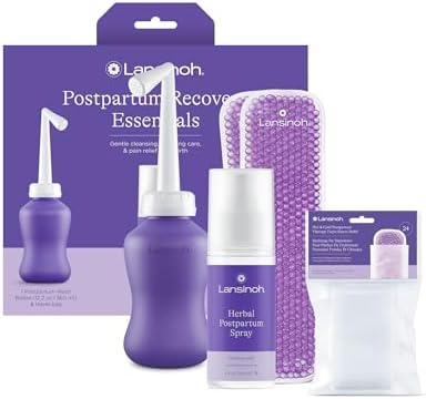 Lansinoh Bounce Back Postpartum Bundle, 16-Piece Gift Set with Pe...