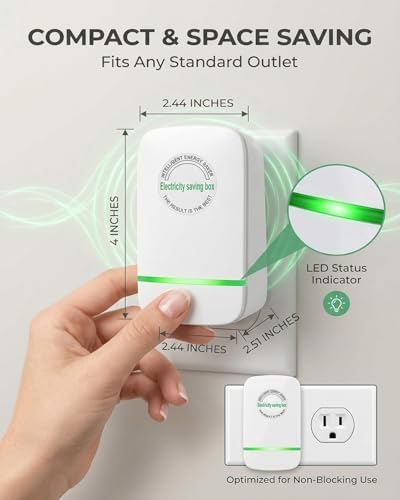 Electricity Saving Box Energy Power Savings Device to Reduce Electric Bill Power Energy Electricity Factor Saver Smart Intelligent Plug in Home Office Surge Protector Strips Voltage Outlet — view 6