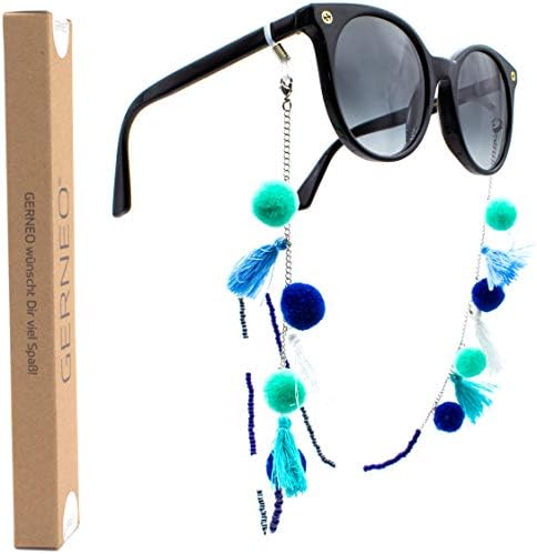 GERNEO - Chaîne de lunettes dorée pour femme, chaîne de lunettes de soleil pour lunettes de lecture, cordon de serrage, doré, 73