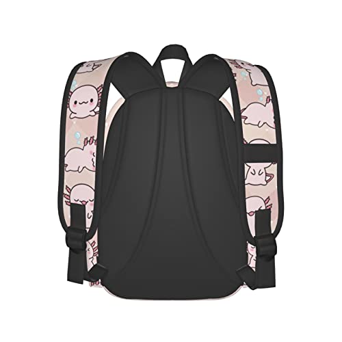 Kugeck Axolotl Pattern Backpack Lightweight For Teens Boys Girls Backpacks Bookbags Daypack One Size #TOP3
