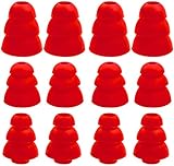 JNSA 3 Flange Ear Tip Noise Isolation Triple Flange Eartip Replacement Earbuds Tips Compatible with Most Earbuds Diameter 4mm - 5mm in-Ear Earphones,S/M/L,6 Pairs, Red 3F6P3R