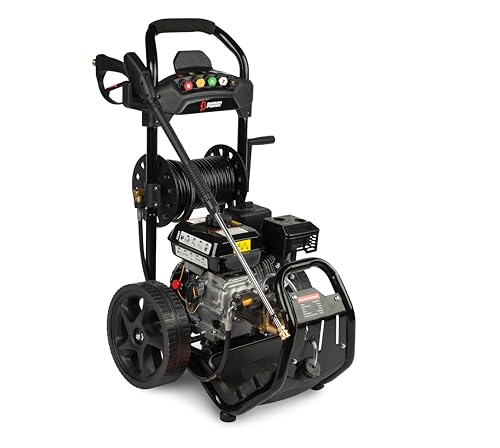 Bimson Power Petrol Pressure Washer UK Jet Wash 2900 PSI / 180 Bar 30 meter Hose Power Washer with 5 Spray Nozzles Detergent tank 6L High Pressure Washer Portable 2 Year Warranty