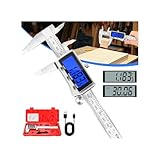 DeeprBlu Digital Caliper Measuring Tool, Rechargeable Stainless Steel Digital Vernier Caliper with Backlit LCD Screen | Auto-Off, Switch from Inch/MM, 6 Inch Electronic Calipers for DIY & Household