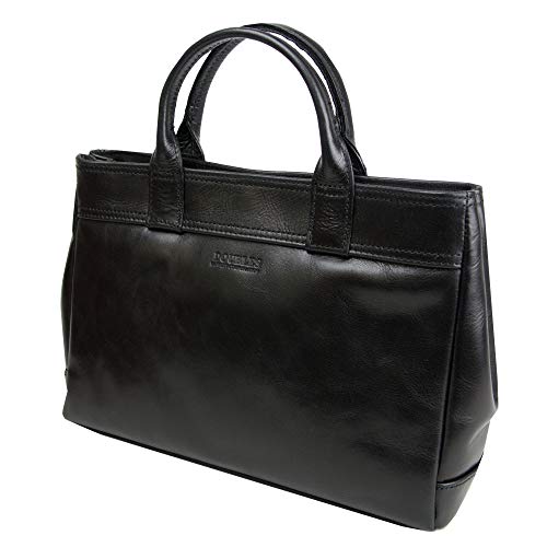 [ダブルス] メンズバッグ ブラック レザー トート, ポーチ セカンドバッグ ミニトート 2ハンドル 2以上セクション ショルダーストラップ 大人用