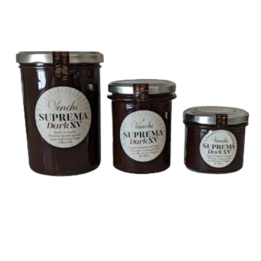 Venchi Suprema XV Dark Chocolate Hazelnut Spread with Olive Oil (Set of