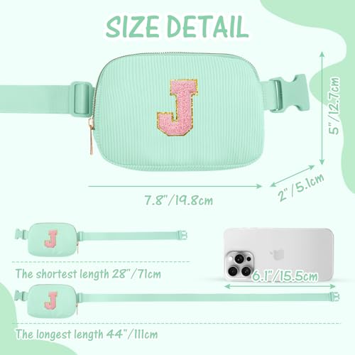 Image of Gitus 10 11 12 13 14 15 16 Year Old Girl Gifts Personalized Birthday Gifts for Women Daughter Sister Her Initial Belt Bag Fanny Pack Crossbody Bags for Teen Girl Gifts Trendy Stuff (Mint Green-J)