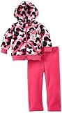 Disney Baby-Girls Infant Minnie Mouse 2 Piece Fleece Hoodie Set, Rose Azalea, 18 Months
