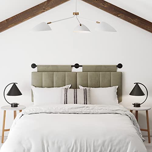 Nathan James Harlow Wall Mount Headboard, Queen, Fog/Black Beachfront