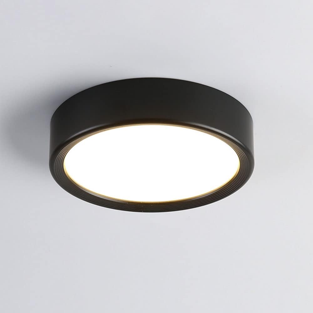 COSRUB Modern Round LED Ceiling Lamps, Ultra Thin Surface Flush Mount Ceiling Light Minimalist Mini Aluminum Ceiling Lighting for Hallway Entryway Living Room(Black(6000K),12cm/4.72in)