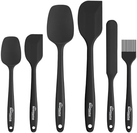 NileHome Silicone Spatula Set, 6 Pieces Food Grade Kitchen Utensi...