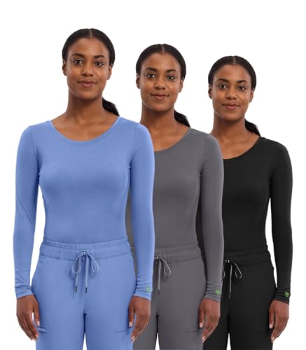 Image of Healing Hands Women's Underscrub Soft Knit Melissa Longsleeve Scrub Tee with Breathable & Easy Care Fabric 5047