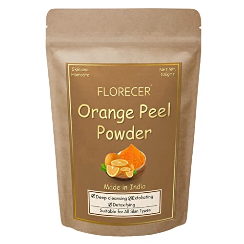 Florecer Orange Peel Powder For Skin | Face Pack | Oil Control | Tan Removal | Acne And Pimpes | Scars | Glowing Skin | Natural Skin Cleanse With Vitamin C | Organic | Skin Whitening- 100 Gram