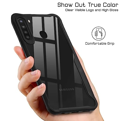Image of Jkobi Back Cover Case for Samsung Galaxy A21 (Shockproof with Polycarbonate Clear Panel | Professional Black)
