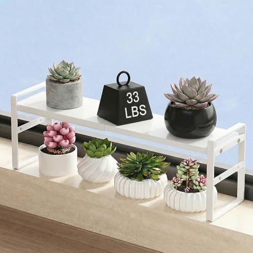 OFFKITSLY Over Sink Shelves Expandable,Window Sill Shelf for Plants Small Tall Shelves Stackable Kitchen Organizer Shelves for Bathroom Kitchen Narrow Spaces Countertop