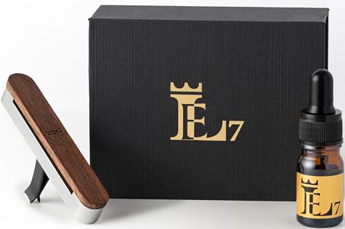 LE7 Autoduft I Auto Parfüm I Auto Lufterfrischer I Autoparfum I Bis 6 Monate Haltbarkeit I Parfüme mit luxuriöser Halterung I 5ml Premium duftöl (Königliches Oud, Silber)