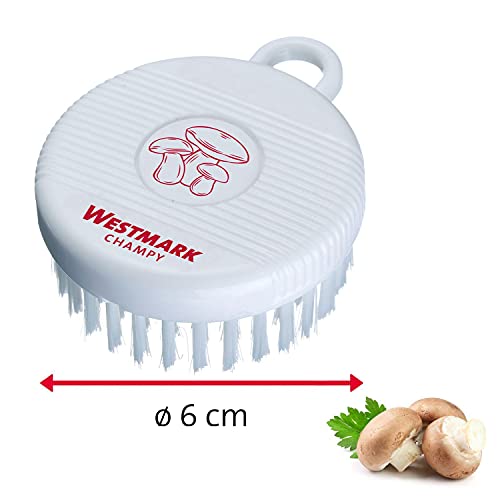 Foto von Westmark Pilz-/Gemüse-Reinigungsbürste, Feine Borsten, Hochwertiger Kunststoff, Champy, Weiß, 51802260, 7.8 x 6 x 2.7 cm