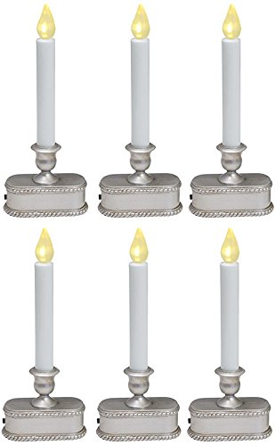 Image of Christmas LED Lighted Candle, Battery-Operated, Brushed Silver, 9-In.