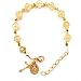 Rana Jabero Gold Swarovski® crystal Miraculous Medal Crucifix Cross Charm Religious Bracelet