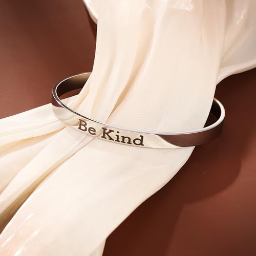 Be Kind of A bicth Bracelet for Women, Stainless Steel Cuff Handmade Engraved Inspirational Silver Bracelet Inspirational Jewelry Gifts for Women2