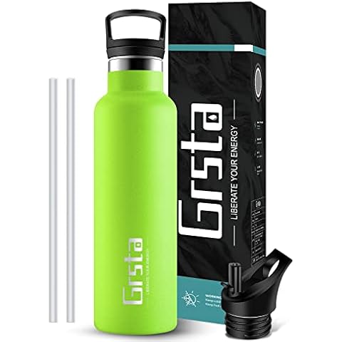 Grsta Water Bottle, Stainless Steel Vacuum Insulated Bottles 350/500/750/1000ml, BPA Free Reusable Drinks Bottle - 12 Hours Hot & 24 Hours Cold, Leakproof Flask for Adult, Kids, Sports, Home, School Cover
