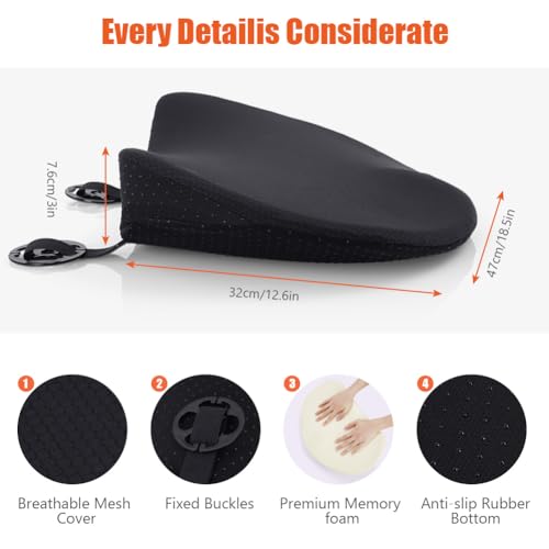 Ainiv Keilkissen Auto, Autositzkissen Keilkissen, Memory Foam Sitzkissen Auto, Verbesserung Beim Sitzen, Ergonomisches Memory Foam Kissen für den Wagen, Road Trip Essentials für Fahrer