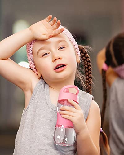 Sivaphe Kids Water Bottle With Straw 12 Oz Bpa-Free Tritan Bulk Bottle Pink Little Girls Clear Drinking Bottle For School Time #TOP6