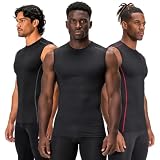 DEVOPS 3 Pack Men's Compression Shirts Sleeveless Tank Top Baselayer