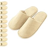 UINOFER 10 Paar Spa Hausschuhe, Einweg-Hotel-Baumwollsamt-Hausschuhe mit Geschlossenen Zehen für Haus, Schlafzimmer, Badezimmer, Innenbereich, Hotel oder kommerzielle Nutzung