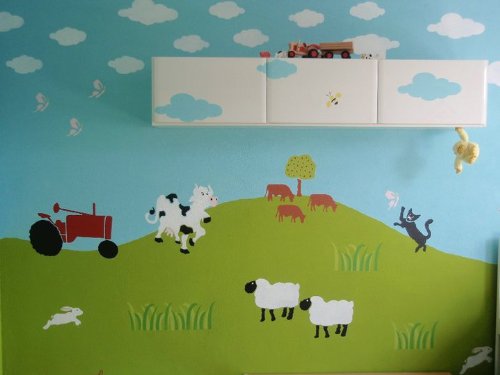 Tractor Stencil For Painting A Farm Mural On A Kids Room Wall #TOP4