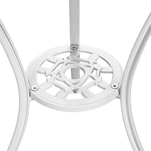 Yaheetech 3tlg Bistro-Set Balkonset Gartenset Essgruppe Sitzgruppe Gartentisch mit 2 Stühlen, Weiß