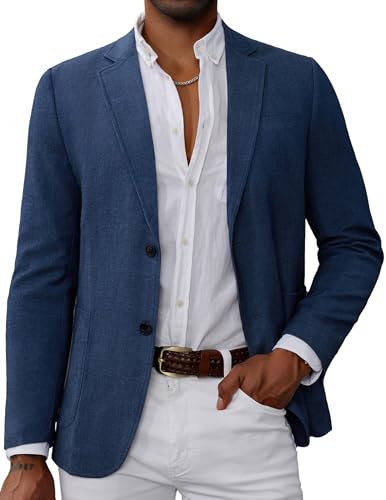 Mens Stretchy Knit Blazer Sports Coats Classic Fit Lined Business Work...