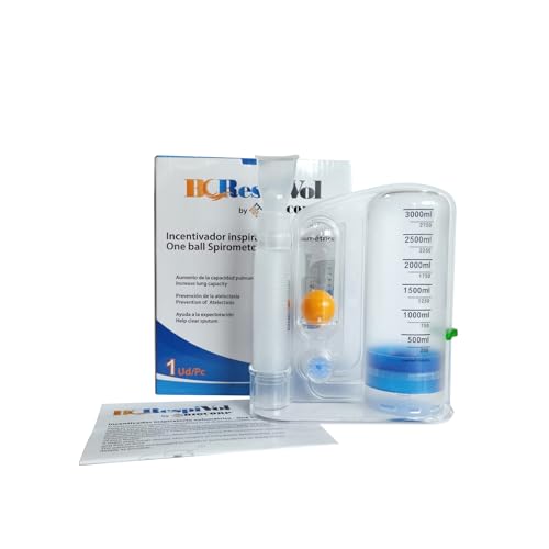BC Respivol Atemstimulator, 3000 ml, Lungentrainer mit einer Kugel für Physiotherapie und Atemtraining