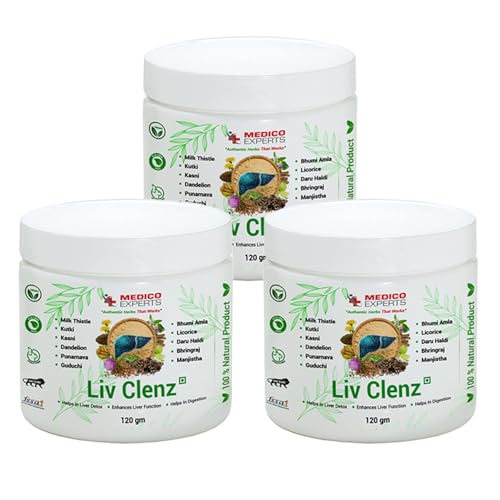 Image of Liv Clenz - Liver Detox Supplement | Blend of Milk Thistle, Kutki Powder Dandelion Root & 8 Liver Detox Ayurvedic Herbs | Helps Repairing From Alcoholic & Fatty Liver | 360gm (3 Months)