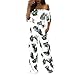 Produktbild Damen Jumpsuit Sommer Overall Lässig Schulterfrei Blumenblatt Gedruckt Sparkly Capelet Loose Playsuit (L, Grün)