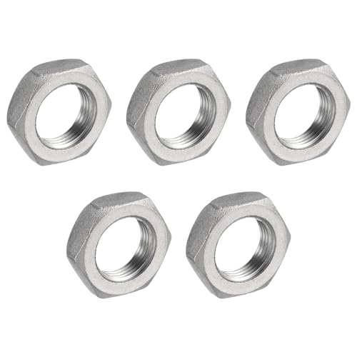 QUARKZMAN 5 pcs Fonte Tuyau Raccord Hex Contre-écrou, 304 Inox Acier Hex Verrouillage Écrou 3/8 Femelle Filetage (DN10) pour Plomberie Fixe, Eau Balai et Châssis Nettoyeur