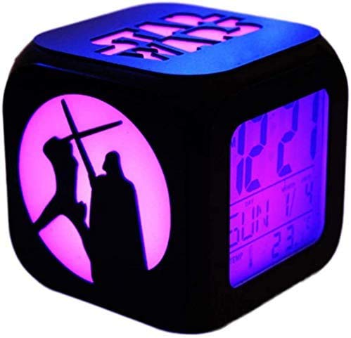 GAOXQ Reloj Despertador Estéreo 3D De Star Wars, Luz Nocturna LED Silenciosa, Reloj Despertador...