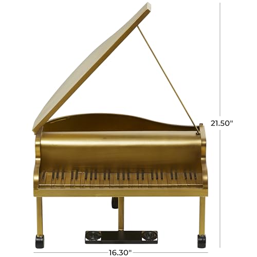 Escultura Decorativa Piano Metal Dorado 16 x 13 x 22 in miniatura 6